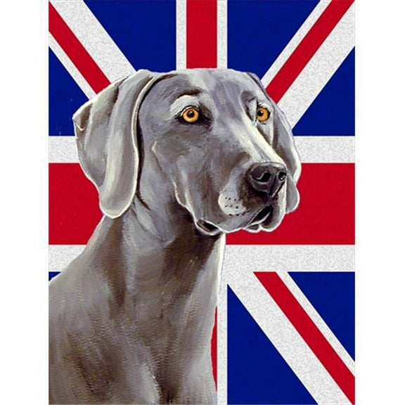 Weimaraner With English Union Jack British Flag Flag Garden Size
