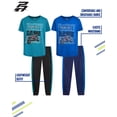 thumbnail image 2 of Pro Athlete Boys Sweatsuit Set Short Sleeve Crewneck Graphic Tees & Tricot Jogger Sweatpants 4 Piece, 2 of 7