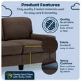 thumbnail image 3 of Serta Palisades 61" Track Arm Sofa, Easy Care Polyester, Loveseat or Couch for Small Spaces, Dark Brown, 3 of 16