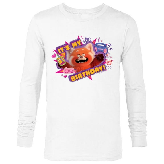 Disney and Pixar’s Turning Red It’s My Birthday Panda Mei - Long Sleeve T-Shirt for Men - Customized-White