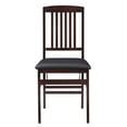 thumbnail image 4 of Linon Triena Mission Back Vinyl Folding Dining Chair in Espresso (Set of Two), 4 of 15