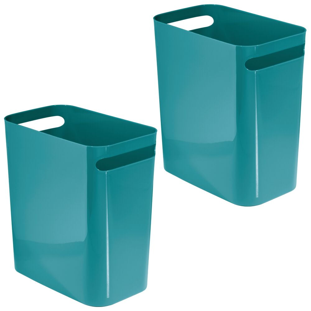 mDesign Slim Plastic Trash Can Garbage Wastebasket, 12" High 2 Pack