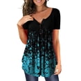 thumbnail image 2 of Pntutb Mujeres Verano Impresión Mangas Cortas O-Cuello Camiseta Suelta Blusa tops Pntutb Pntutb-3985, 2 of 9
