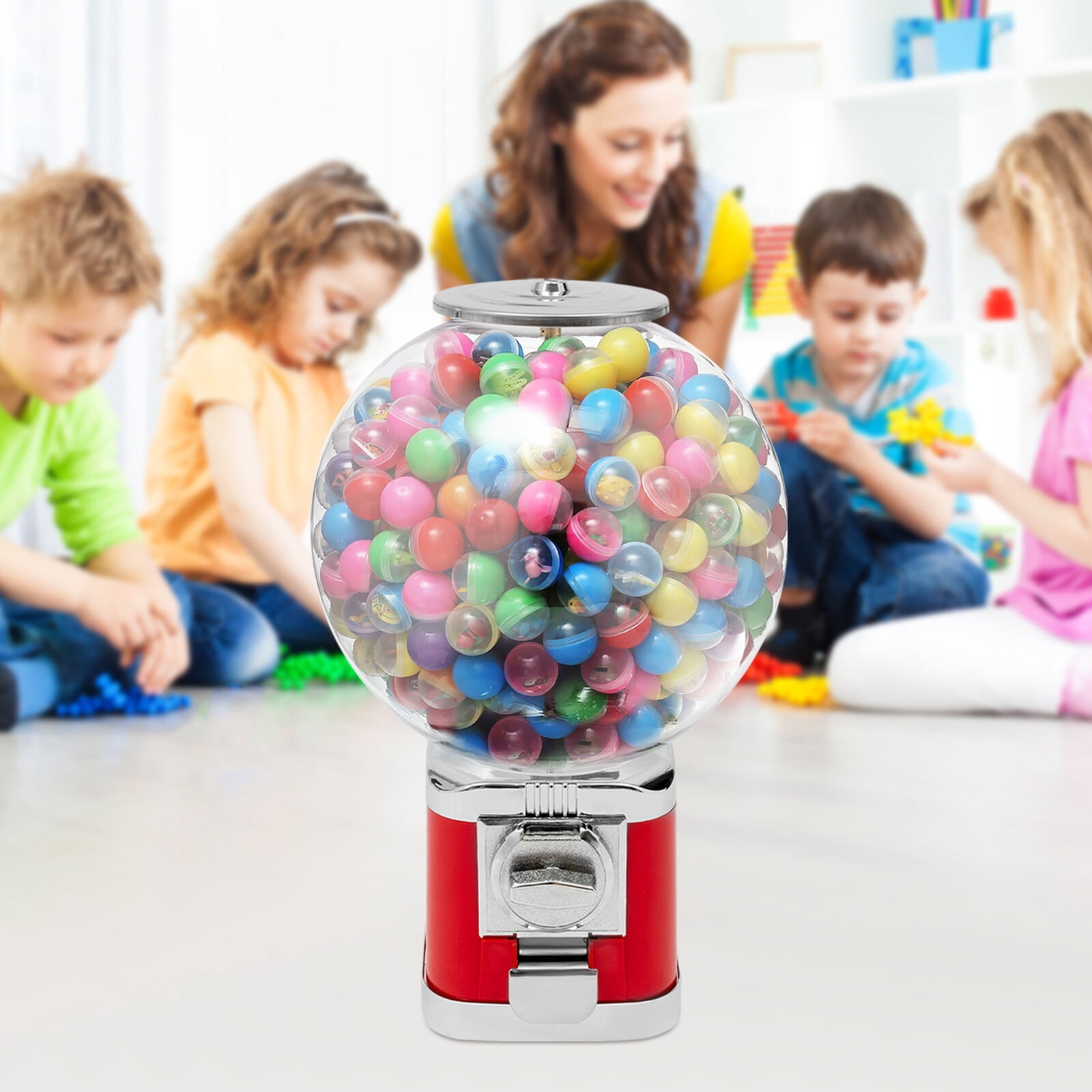 Vending Machine, Red Twister Ball Dispenser for Selling Small Capsule Toys in Retail Stores, Amusement Parks, Hypermarkets, Parks, Game Halls