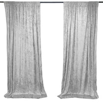 AK TRADING CO. 10 feet x 10 feet Lush Velvet Backdrop Drapes Curtains Panels with Rod Pockets - Wedding Ceremony Party Home Window Decorations - Silver