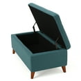 thumbnail image 2 of Noble House Haden Teal Fabric Storage Ottoman, 2 of 10