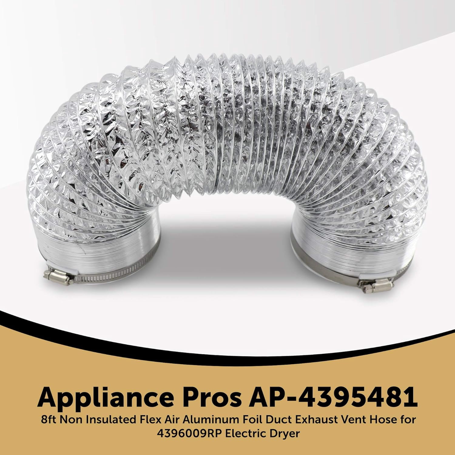 MKEUDQ-AP-4395481 8ft Insulated Dryer Vent Hose, Outdoor Indoor Vent Kit for Dryer Connector 4396009R, Flexible and Insulated Dryer Duct