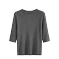 thumbnail image 4 of Sillenn Women's Crew Neck Elbow Length Sleeve Knit Seamless T-Shirts Soft Lightweight Basic Pullover Sweater Casual Loose Fit Shirts Basic Tee Shirts Summer Dressy Casual T-Shirts Dark Gray 3Xl, 4 of 9