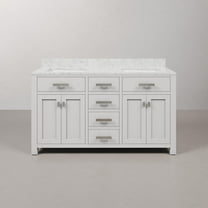 Water Creation Madison 60" Wood Double Bathroom Vanity in White & Chrome