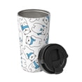 thumbnail image 2 of Uemuo Scarf Bear Print Carry Insulated Coffee Mug, Travel Mug with Hidden Handle, Insulated Coffee Flask, Leak-proof Travel Mug Insulated Mug for Office, 2 of 8