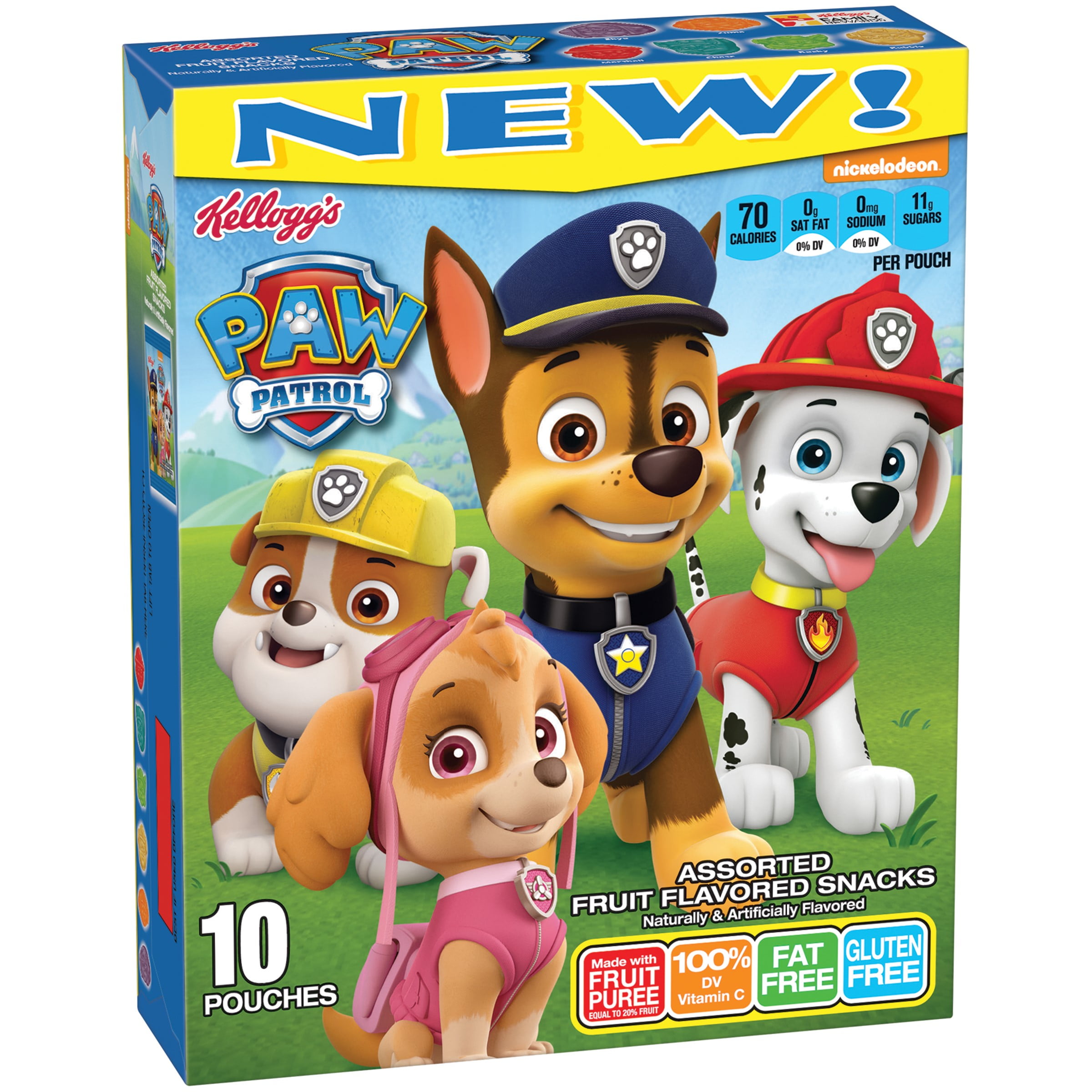 (4 Pack) Kellogg's Fruit Flavored Snacks, Paw Patrol, 10 Ct Walmart