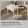 thumbnail image 6 of Spaco Elegant Vanity Makeup Table & Chair Set, Modern Dressing Table with Organizer, Writing Desk with Charging Port for Indoor as Bedroom, Living Room, White, 6 of 20