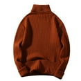 thumbnail image 3 of DHFJKG Men's Turtleneck Jacquard Sweater Base Layer Top Solid Color Knit Pullover Bottoming Shirt Autumn Winter Soft Jumper Tops, 3 of 3