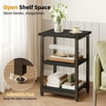 thumbnail image 3 of REZJSWFSMMJ  End Side Table with Storage Shelf, Industrial Night Stand, 3-Tier Small Nightstand for Living Room, Bedroom， Black, 3 of 5