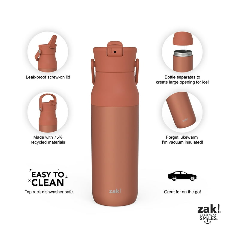 Zak Designs 32oz Leak-Proof Insulated Water Bottle with Straw Lid 