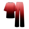 thumbnail image 4 of Ensembles de Pyjama pour Femmes Adaptés à l'Été, Col Rond, Manches Courtes Amples, Haut Chemise à Imprimé Floral avec Pantalon, Grande Taille, Ensemble 2 TTG, 4 of 5