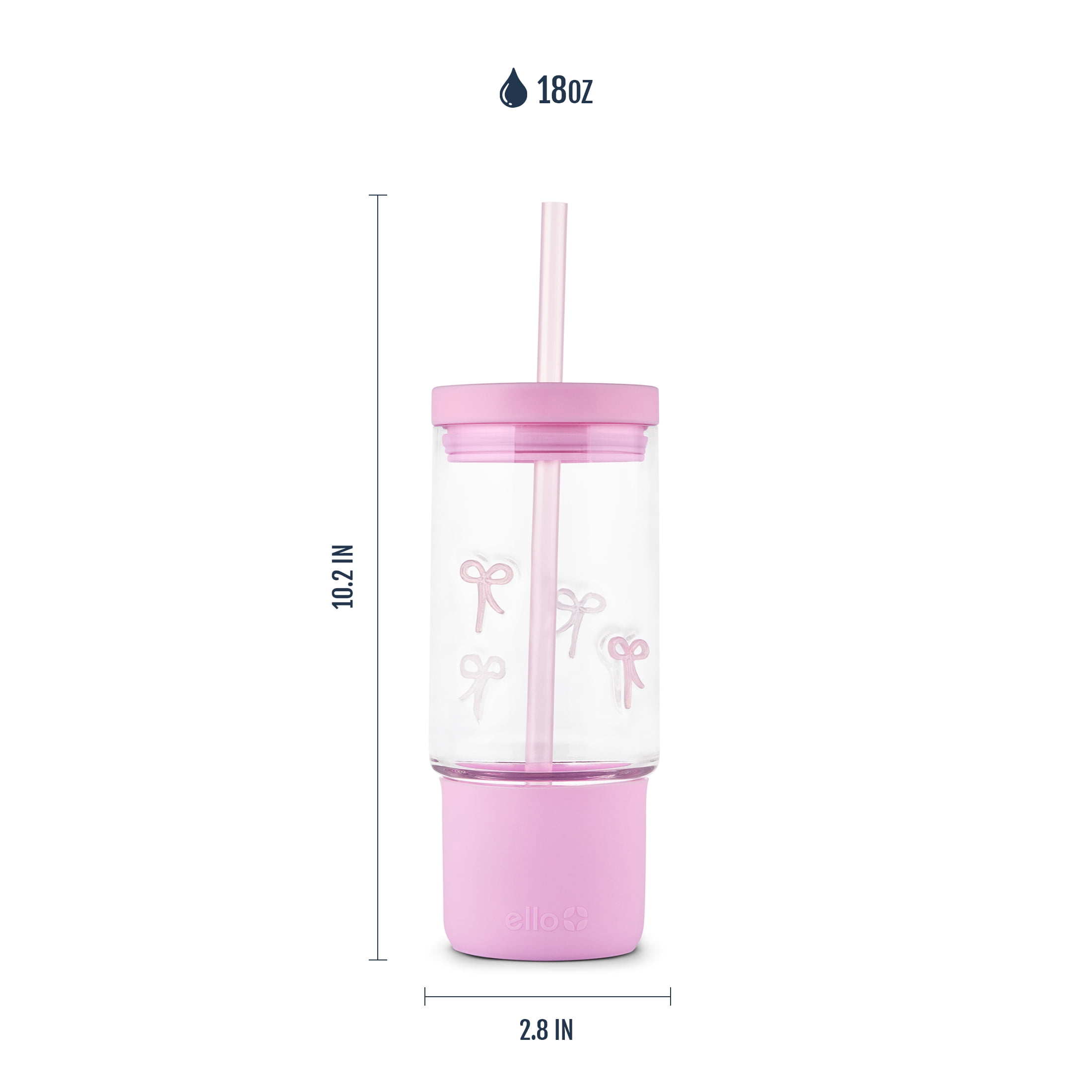 Ello Charmed 18oz Glass Tumbler with Lid and Straw