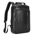 thumbnail image 1 of Mochila LUUFAN de piel auténtica para portátil de 14 pulgadas, color negro, 1 of 9