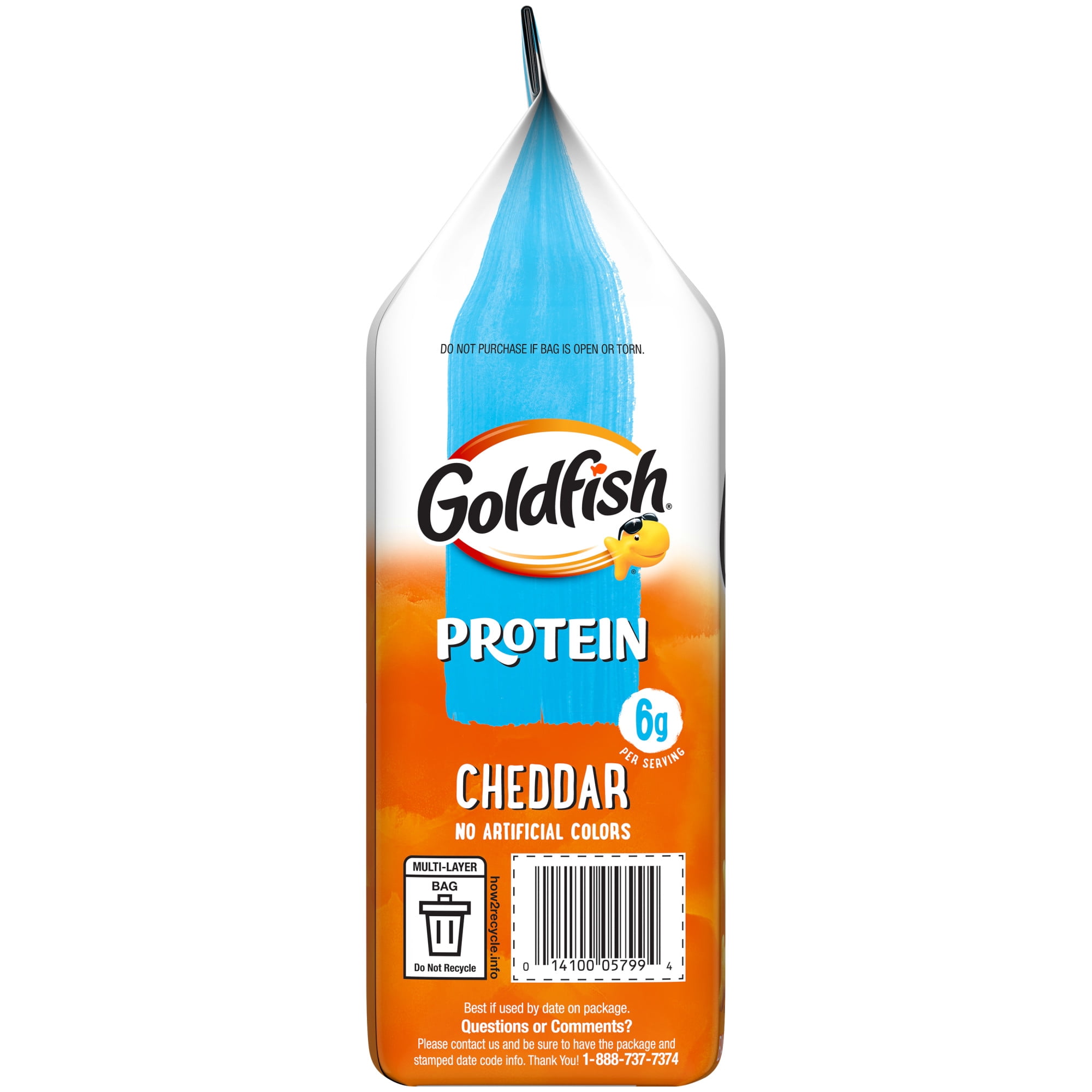 Goldfish 6g Protein Cheddar Crackers, 6.6 oz Bag