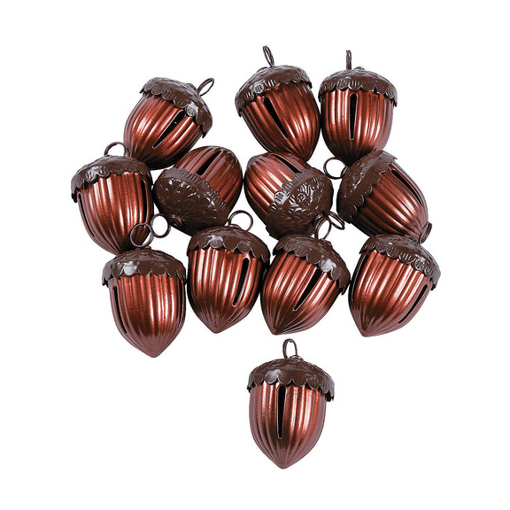Acorn Shaped Jingle Bells - Craft Supplies - 12 Pieces