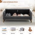 thumbnail image 3 of Aemeios 66"W Tufted Storage Bench for Bedroom End of Bed with Gold Legs and Two Pillows, Dark Gray, 3 of 12