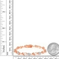 thumbnail image 4 of Gem Stone King 5.53 Cttw Oval White Topaz and White Diamond 18K Rose Gold Plated Silver Bracelet for Women | Gemstone Birthstone | Oval 6X4MM | 7 inch, 4 of 5