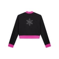 thumbnail image 5 of JanJean Kids Girls Long Sleeves Figure Skating Sport Tops Zipper Jacket Tennis Yoga Sparkly Hot Pink 10, 5 of 7