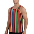 thumbnail image 2 of Xecao Mexican Serape Blanket Stripes Men's Tank Top Workout Quick Dry Sleeveless Gym Jogging Muscle Shirts Summer Swim Beach Tops, 2 of 9