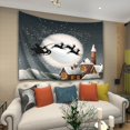 thumbnail image 5 of Trineo volador de Navidad Estrellas coloridas Tela de poliéster cubierto de nieve Tapiz de pared para dormitorio Sala de estar 153 x 130 cm JAMW Sencillez, 5 of 5