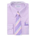 thumbnail image 3 of Berlioni Kids Boys Long Sleeve Dress Shirt With Tie and Hanky  Lilac, 3 of 3