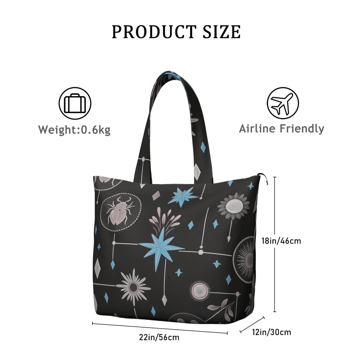 Weekender Bag Gothic Butterfly Moon Overnight Duffel Carry-On Tote Bag Fit . Inch Laptop Computer Gym Duffle for Gym Sessions Yoga Classes
