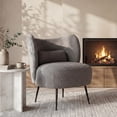 thumbnail image 5 of wow97e Accent Chair Set of 2, Living Room Boucle Armless Leisure Chair with Metal Legs, Upholstered Vanity Chair for Bedroom, 5 of 7