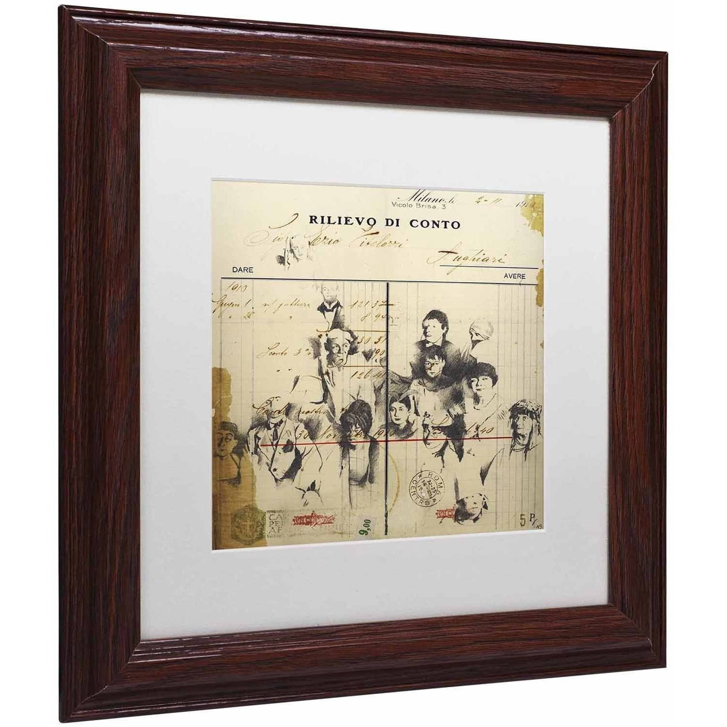 Trademark Fine Art 'Italian Invoice' Canvas Art by Nick Bantock, White Matte, Wood Frame