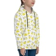 thumbnail image 3 of Goofa Yellow Lemon Leaves Pattern Hooded Sweatshirt for Youth Trendy youth sweatshirt Casual Hoodie for Boys and Girls-Small, 3 of 6