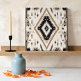 thumbnail image 3 of Ships Next Day Canvas Wall Art 8"x8", Boho Black Brown Wood Framed Canvas Print Painting, Retro Geometric Southwestern Ethnic Ready to Hang Small Picture Wall Decor for Home Bathroom Nursery Kitchen, 3 of 9