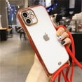 thumbnail image 1 of Funda de teléfono de silicona suave transparente con cordón galvanizado a la moda para iPhone 13 12 11 14 Pro Max XS XR X 8 7Plus Mini SE Tan Jianjun unisex, 1 of 2