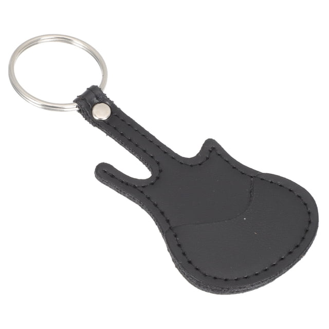 WHAMVOX Portable Black PU Guitar Picks Case Keychain Durable Waterproof Storage Holder for Guitar Accessories