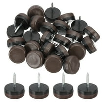 0.87" Dia Chair Slides, 24 Pcs Nail on Furniture Glides for Wooden Furniture, Table Feet, Carpet and Hardwood, Brown