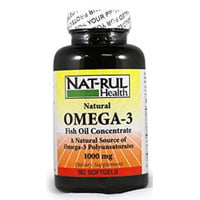 Omega 3 huile 1000mg Gélules poisson par Nat-Rul - 90 Ea