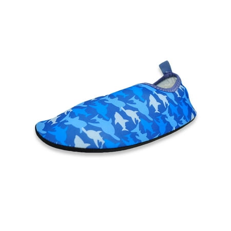 Image of Aqua Kiks Boys Sharks Water Shoes - blue 8 toddler
