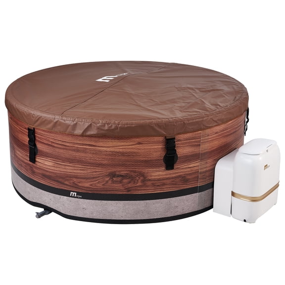 MSpa Duet 6-Person Round Inflatable Bubble Massage Spa w/ Thermal Cover, Energy-Efficient