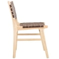 thumbnail image 6 of SAFAVIEH Taika Contemporary Leather Solid Dining Side Chair, Cognac/Light Natural (Set of 2), 6 of 13