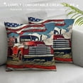 thumbnail image 3 of SHANXI Throw Pillow Covers Truck Red White and Blue Pillows Happy Cushion Case for Sofa Home Couch Outdoor Car 12x12in, 3 of 5