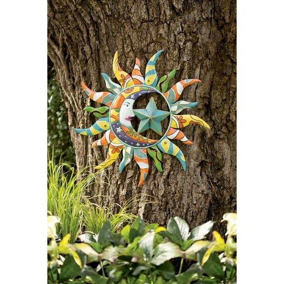 Evergreen Colorful Metal Celestial Wall Decor, 25'' x 25'' x 1'' inches