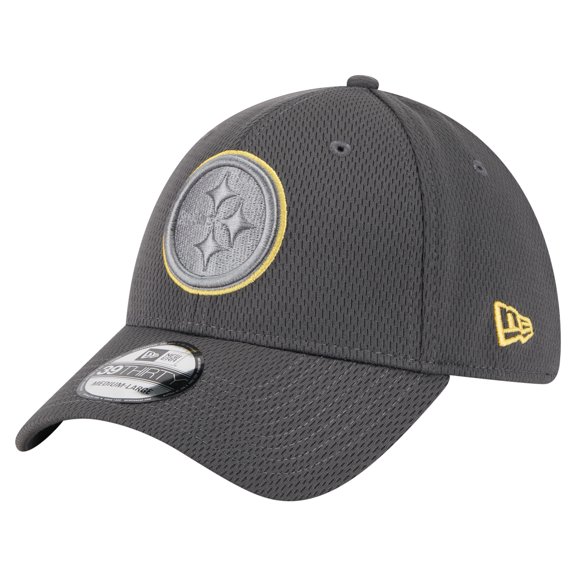 Men's New Era Graphite Pittsburgh Steelers Main 39THIRTY Flex Hat