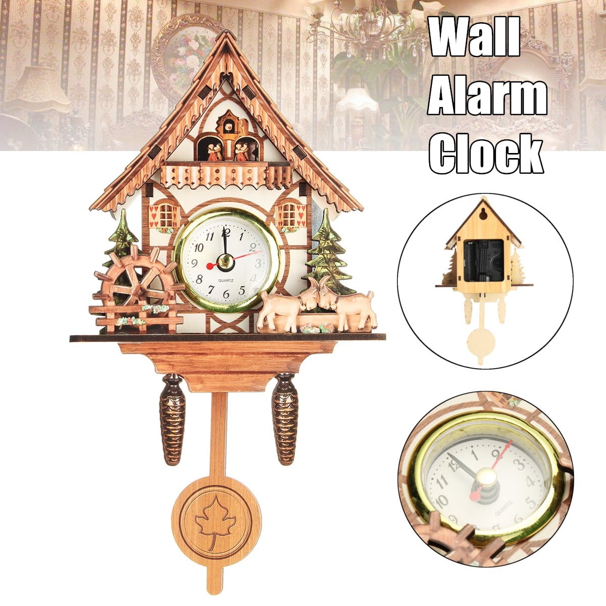New Vintage Cuckoo Clock Forest Swing Wall Alarm Clock Modern Art Home