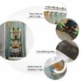 thumbnail image 3 of Funny Animal Shower Curtain, 60" x 72", Frog Sitting on Toilet Frog Playing Phone Waterproof Bathroom Curtain Washable Shower Curtain Set with 12 Hooks, 3 of 6