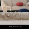 thumbnail image 2 of 1 piece faux fur rug light brown beige fluffy small bedroom; material composition: 100% acrylic, 2 of 6