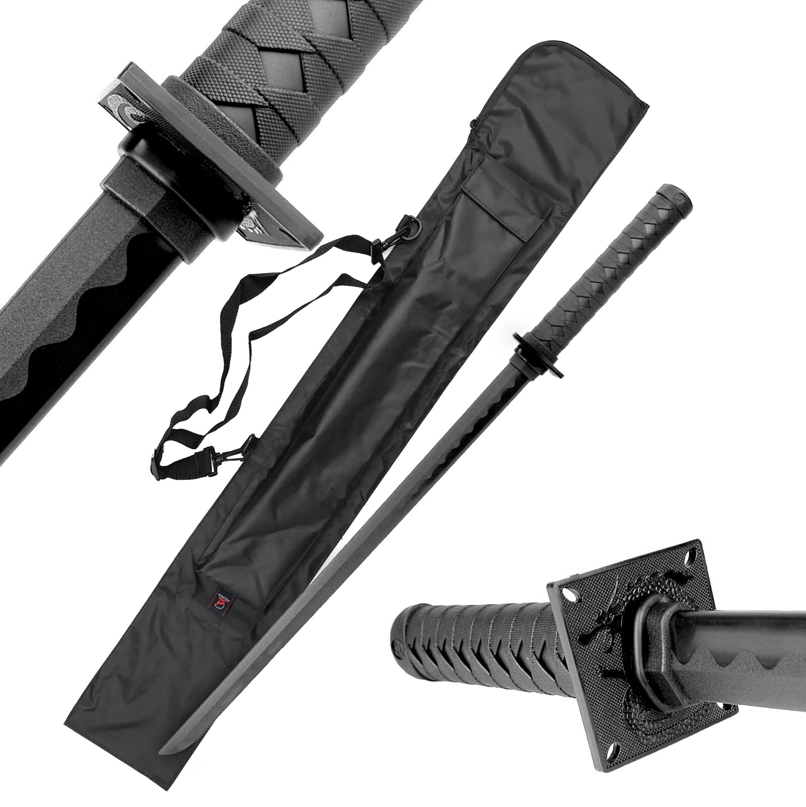 34" Ninja Sword, Bokken Martial Arts Training Sword, Black Hard Plastic