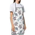 thumbnail image 3 of Naloa 1Pack Adjustable Bib Apron Waterdrop Resistant Cooking Kitchen Aprons for Women Men Chef, Tribal Style Turtle Print, 3 of 8